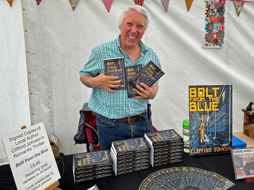 A photo of Bream Book Fair 2023 - Clifford Johnson with Bolt from the Blue.