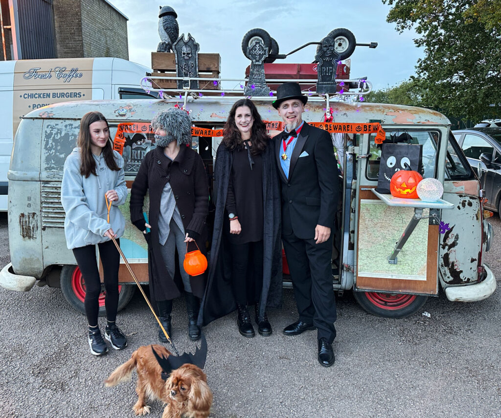 A photo of some participants in the Trunk or Treat event.