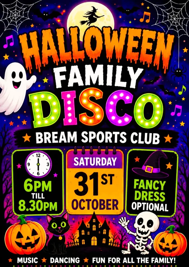 A poster for the Halloween Family Disco